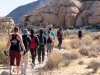 Climbers transport rocks as part of the Climb Smart service project on Saturday, October 19, 2019 in Joshua Tree National Park, Calif.  The Climb Smart stewardship project, in partnership with the National Park, focuses on lining specific desired paths with rocks to discourage the creation of new use-paths in the heavily impacted area.  (Photo by Suzanne Steiner)