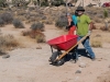 Climb Smart attendees move rocks as part of the Climb Smart service project on Saturday, October 19, 2019 in Joshua Tree National Park, Calif.  The Climb Smart stewardship project, in partnership with the National Park, focuses on lining specific desired paths with rocks to discourage the creation of new use-paths in the heavily impacted area.  (Photo by Suzanne Steiner)